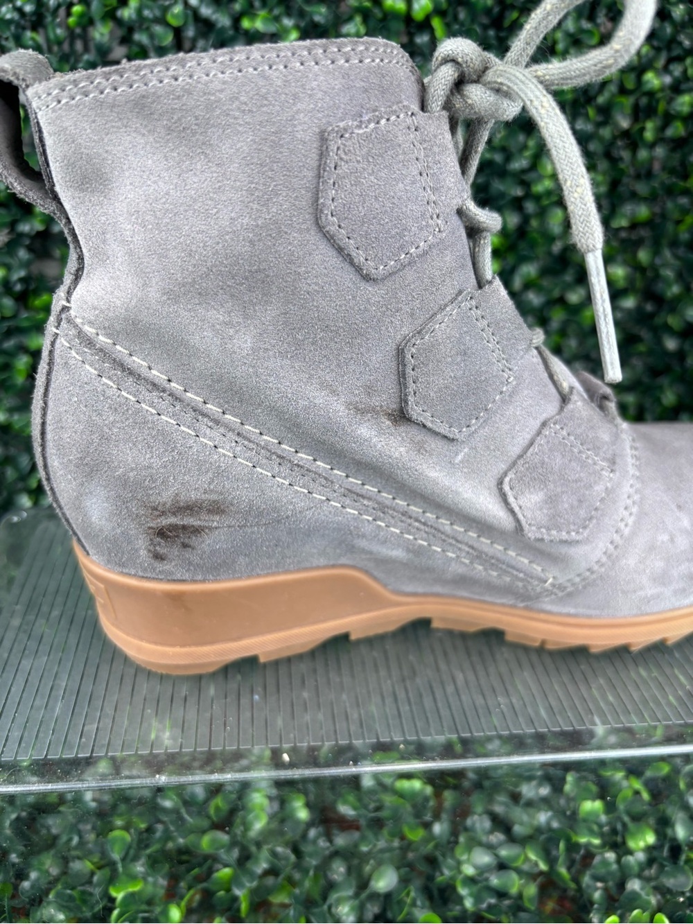 Sorel Light Gray Suede Lace-Up Ankle Booties Size 8.5 Woman - Picture 9 of 11